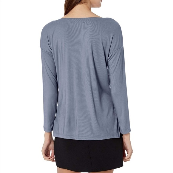 NEW cupcakes and cashmere Blue Lindy Oversized Button Front V-neck Blouse Sz L - Picture 7 of 11
